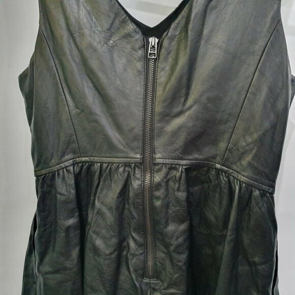 L'Amour Nanette Lepore Vegan Leather Skater Dress - Picture 5 of 8